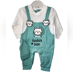 Baby Toddler Romper Overall 2-Pieces Set w/Hat Size 0-3 Months